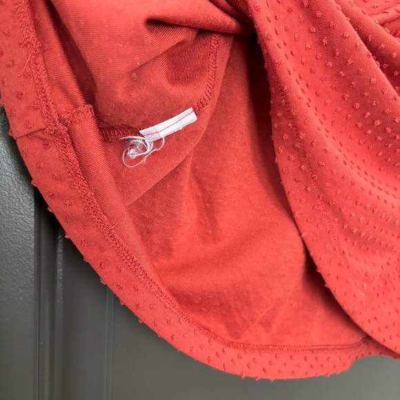 Madewell Red Clipdot Ruffle Mock Neck Half-Sleeve Dainty Blouse Size XS - Picture 8 of 10